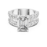 Emerald Lab Grown Diamond Three-Stone Engagement Ring