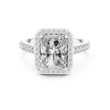 Emerald Lab Grown Diamond Halo Engagement Ring