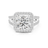 Round Lab Grown Diamond Halo Engagement Ring
