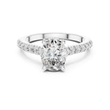 Oval Lab Grown Diamond Hidden-Halo Engagement Ring
