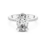 Oval Lab Grown Diamond Hidden-Halo Engagement Ring
