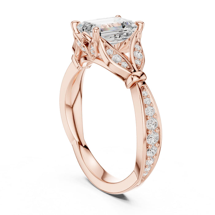 Emerald Lab Grown Diamond Split-Shank Engagement Ring yellow gold video