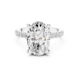 Oval  Lab Grown Diamond Hidden-Halo Engagement Ring