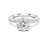 Round Lab Grown Diamond Hidden-Halo Engagement Ring