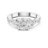 Round Lab Grown Diamond Three-Stone Engagement Ring