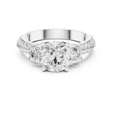Round Lab Grown Diamond Three-Stone Engagement Ring