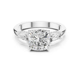 Cushion Lab Grown Diamond Three-Stone Engagement Ring
