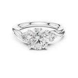 Round Lab Grown Diamond Three-Stone Engagement Ring