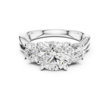 Round Lab Grown Diamond Three-Stone Engagement Ring