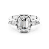 Emerald Lab Grown Diamond Halo Engagement Ring