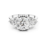 Round Lab Grown Diamond Three-Stone Engagement Ring