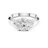 Round Lab Grown Diamond Three-Stone Engagement Ring