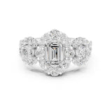 Emerald Lab Grown Diamond Halo Engagement Ring