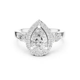 Pear Lab Grown Diamond Halo Engagement Ring