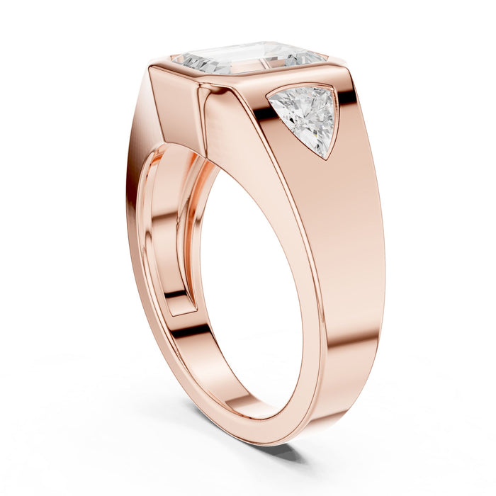 Emerald Lab Grown Diamond Three-Stone Engagement Ring yellow gold video