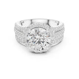 Round Lab Grown Diamond Halo Engagement Ring