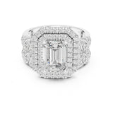 Emerald Lab Grown Diamond Halo Engagement Ring