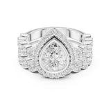Pear Lab Grown Diamond Halo Engagement Ring