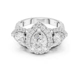 Pear Lab Grown Diamond Three-Stone Engagement Ring