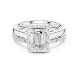 Emerald Lab Grown Diamond Halo Engagement Ring