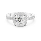 Round Lab Grown Diamond Halo Engagement Ring