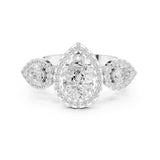Pear Lab Grown Diamond Three-Stone Engagement Ring