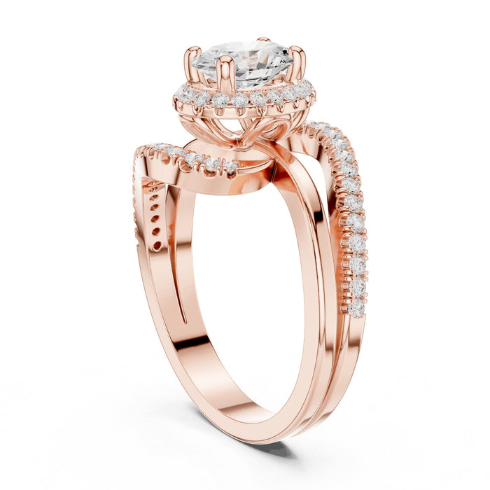 Oval  Lab Grown Diamond Split-Shank Engagement Ring yellow gold video