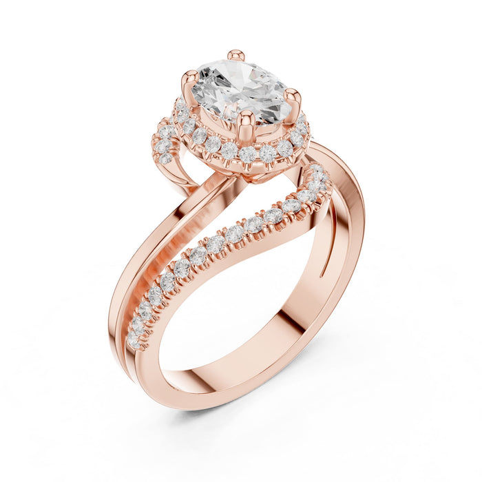Oval  Lab Grown Diamond Split-Shank Engagement Ring rose gold video