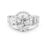 Round Lab Grown Diamond Three-Stone Engagement Ring
