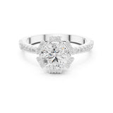 Round Lab Grown Diamond Halo Engagement Ring
