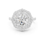 Round Lab Grown Diamond Halo Engagement Ring