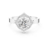 Round Lab Grown Diamond Halo Engagement Ring