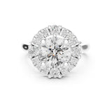 Round Lab Grown Diamond Halo Engagement Ring