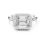 Emerald Lab Grown Diamond Halo Engagement Ring
