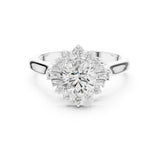 Round Lab Grown Diamond Halo Engagement Ring
