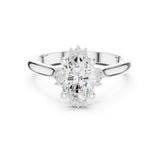 Oval Lab Grown Diamond Side-Stone Engagement Ring