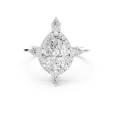 Pear Lab Grown Diamond Halo Engagement Ring