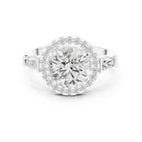Round Lab Grown Diamond Halo Engagement Ring