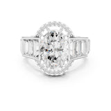 Oval Lab Grown Diamond Hidden-Halo Engagement Ring