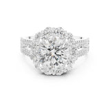 Round Lab Grown Diamond Halo Engagement Ring