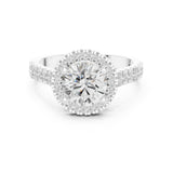 Round Lab Grown Diamond Halo Engagement Ring