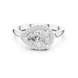 Pear Lab Grown Diamond Halo Engagement Ring