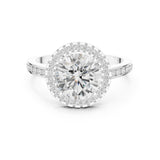 Round Lab Grown Diamond Halo Engagement Ring