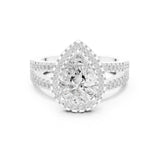 Pear Lab Grown Diamond Halo Engagement Ring