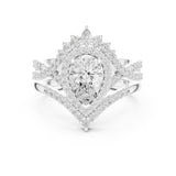 Pear Lab Grown Diamond Halo Engagement Ring