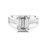 Emerald Lab Grown Diamond Cathedral Engagement Ring
