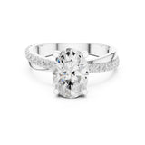 Oval Lab Grown Diamond Pave Engagement Ring