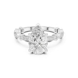 Pear Lab Grown Diamond Side-Stone Engagement Ring