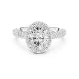 Oval Lab Grown Diamond Halo Engagement Ring