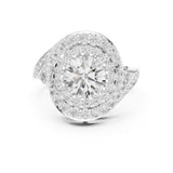 Round Lab Grown Diamond Halo Engagement Ring